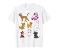 Disney Mickey And Friends Cats Portraits T-Shirt, Homme, Blanc, 5XL