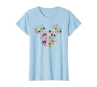 Disney Mickey And Friends Easter Mickey & Minnie Collage T-Shirt, Femme, Bleu Céleste, L