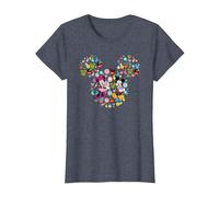 Disney Mickey And Friends Easter Mickey & Minnie Collage T-Shirt, Femme, Bleu Chiné, S