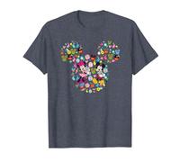Disney Mickey And Friends Easter Mickey & Minnie Collage T-Shirt, Homme, Bleu Chiné, S
