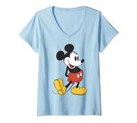 Disney Mickey And Friends Mickey Mouse Shy Portrait T-Shirt avec Col en V