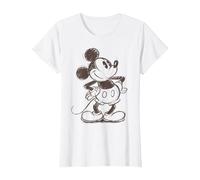 Disney Mickey And Friends Mickey Mouse Sketch T-Shirt, Femme, Blanc, M