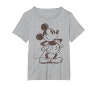 Disney Mickey And Friends Mickey Mouse Sketch T-Shirt, Femme Grandes tailles, Gris Chiné, 3X