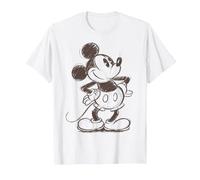 Disney Mickey And Friends Mickey Mouse Sketch T-Shirt, Homme, Blanc, 6XL
