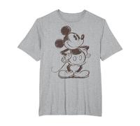 Disney Mickey And Friends Mickey Mouse Sketch T-Shirt, Homme Grandes tailles, Gris Chiné, 4X Tall