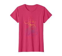 Disney Mickey And Friends Rainbow Outline Classic Pose T-Shirt, Femme, Rouge Chiné, L