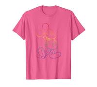 Disney Mickey And Friends Rainbow Outline Classic Pose T-Shirt, Homme, Rose Chiné, L