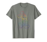 Disney Mickey And Friends Rainbow Outline Classic Pose T-Shirt, Homme, Vert kaki chiné, XXL