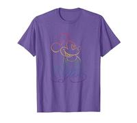 Disney Mickey And Friends Rainbow Outline Classic Pose T-Shirt, Homme, Violet Chiné, L