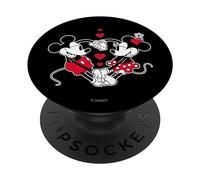 Disney Mickey and Minnie Love Gaze Hearts Black PopSockets PopGrip Adhésif