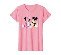Disney Mickey and Minnie Mouse Easter Bunnies T-Shirt, Femme, Rose, XS