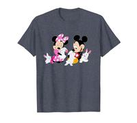 Disney Mickey and Minnie Mouse Easter Bunnies T-Shirt, Homme, Bleu Chiné, 5XL
