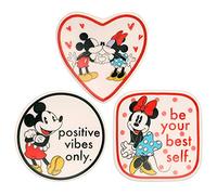 Disney Mickey and Minnie Multicoloured Ceramic Gift 3 Piece Boxed Trinket Tray Set VC700375L