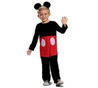 Disney Mickey Costume officiel Mickey Mouse comprenant costume et bandeau avec oreilles - Tailles disponibles S - Pour enfants de 4 à 6 ans