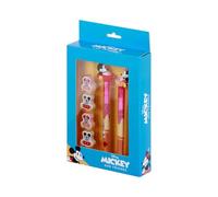 Disney Mickey et Minnie Mix-Pack de Stylo Gel Effaçable + Crayon Éternel + 4 Gommes, Bleu, 14 x 23 cm
