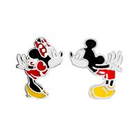 Disney Mickey et Minnie Mouse E905642SL Boucles d'oreilles à tige en argent sterling émaillé Rouge/noir/jaune/blanc