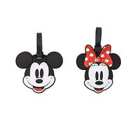 Disney Mickey et Minnie Mouse Lot de 2 étiquettes à bagages Rouge/noir