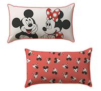 Disney Mickey et Minnie Mouse Traversin sous Licence Officielle, Oreiller Super Doux | Design réversible | Parfait pour la décoration de la Chambre ou du Salon | 50 x 30 cm