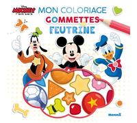 Disney Mickey et ses amis - Mon coloriage gommettes en feutrine - Collectif - Hemma - broché - Document jeunesse