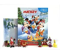 Disney Mickey et ses amis Noël Comptines et Figurines - Livre illustré, 10 figurines, tapis de jeu