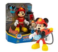Giochi Preziosi Figurine Mickey Pompier MCC20 15 cm articulée - Sac à dos canon à eau, dès 3 ans