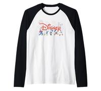 Disney Mickey & Friends Fireworks 4th of July Script Logo Manche Raglan