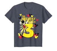 Disney Mickey & Friends, garçon d'anniversaire de 3 ans T-Shirt, Enfant, Bleu Chiné, 2 ans