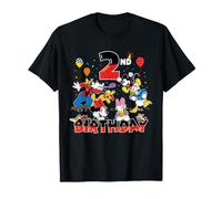 Disney Mickey & Friends Retro 2nd Birthday 2 Year Old Party T-Shirt