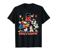 Disney Mickey & Friends Retro 5th Birthday 5 Year Old Party T-Shirt