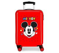 Disney Mickey Get Moving Valise de cabine Rouge 38x55x20 cm Rigide ABS Fermeture à combinaison latérale 34L 2 kgs 4 Roues Doubles Bagages à Main, rouge, Valise de cabine