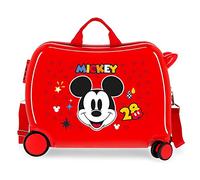 Disney Mickey Get Moving Valise Enfant Rouge 50x39x20 cms Rigide ABS Fermeture à combinaison latérale 34L 1,8 kgs 4 Roues Bagages à Main, rouge, Valise pour enfant