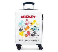 Disney Mickey Magic Valise Trolley Cabine Blanc 37x55x20 cms Rigide ABS Serrure à combinaison 33L 2,8Kgs 4 roues doubles Bagage à main
