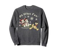 Disney Mickey Minnie And Pluto Oh What Fun Noël Sled Sweatshirt