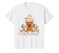 Disney Mickey & Minnie "In My Pumpkin Spice Era" Fall Coffee T-Shirt, Enfant, Blanc, 4 ans