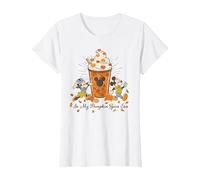 Disney Mickey & Minnie "In My Pumpkin Spice Era" Fall Coffee T-Shirt, Femme, Blanc, XL