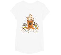 Disney Mickey & Minnie "In My Pumpkin Spice Era" Fall Coffee T-Shirt, Fille, Blanc, L