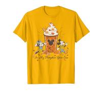 Disney Mickey & Minnie "In My Pumpkin Spice Era" Fall Coffee T-Shirt, Homme, Doré vif, L