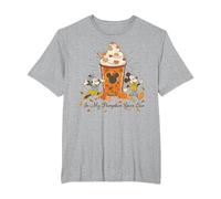 Disney Mickey & Minnie "In My Pumpkin Spice Era" Fall Coffee T-Shirt, Homme Grandes tailles, Gris Chiné, 6X Tall