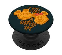 Disney Mickey & Minnie Love You a Waffle Lot Valentine's Day PopSockets PopGrip Adhésif