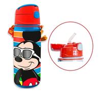 Disney Mickey Mouse Bouteille En Aluminium 600ml Avec Paille Enfants Isotherme