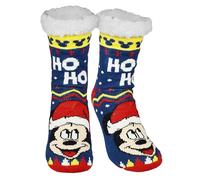 Disney Mickey Mouse Chaussettes d'intérieur douillettes pour femme Chaussettes d'hiver chaudes pour femme, bleu/rouge, 39-42