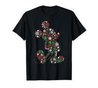 Disney Mickey Mouse Christmas Holiday Icon Filled Silhouette T-Shirt