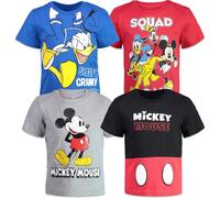 Disney Mickey Mouse Donald Duck Goofy Pluto Lot de 4 t-shirts graphiques pour tout-petits garons 5 ans