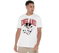 Disney Mickey Mouse England Football T-Shirt Unisexe, Blanc, L
