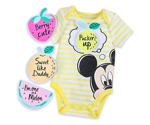 Disney Mickey Mouse Ensemble cadeau avec body et patchs coll s Multicolore Taille 34-42