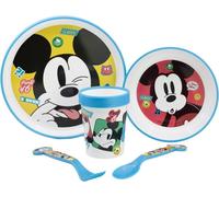 Disney Mickey Mouse Ensemble de vaisselle pour enfant micro-ondable - Ensemble de 5 pièces avec assiette & gobelet