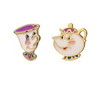 Disney Mickey Mouse et Minnie Mouse Boucles d'oreilles à tige dépareillées L'Étrange Noël de Monsieur Jack Winnie l'ourson La Belle et la Bête Argent sterling Inconnu, Argent sterling, Non connu