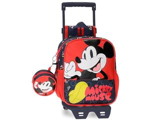 Disney Mickey Mouse Fashion Sac à dos préscolaire adaptable à chariot Multicolore 21 x 25 x 10 cm Microfibre 5,25 L, multicolore, Sac à dos préscolaire adaptable au chariot