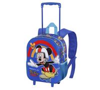 Disney Mickey Mouse Freestyle-Sac à Dos 3D à roulettes Petit, Bleu, 26 x 34 cm, Capacité 12,5 L