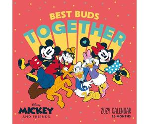 Disney Mickey Mouse & Friends Calendrier 2024 - Agenda mensuel 30 cm x 30 cm, calendrier pour enfants - Produit officiel